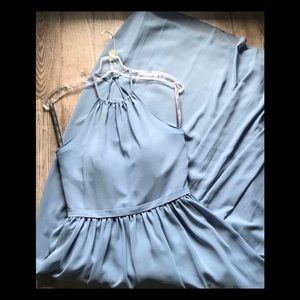 Slate color chiffon Bill Levkoff dress